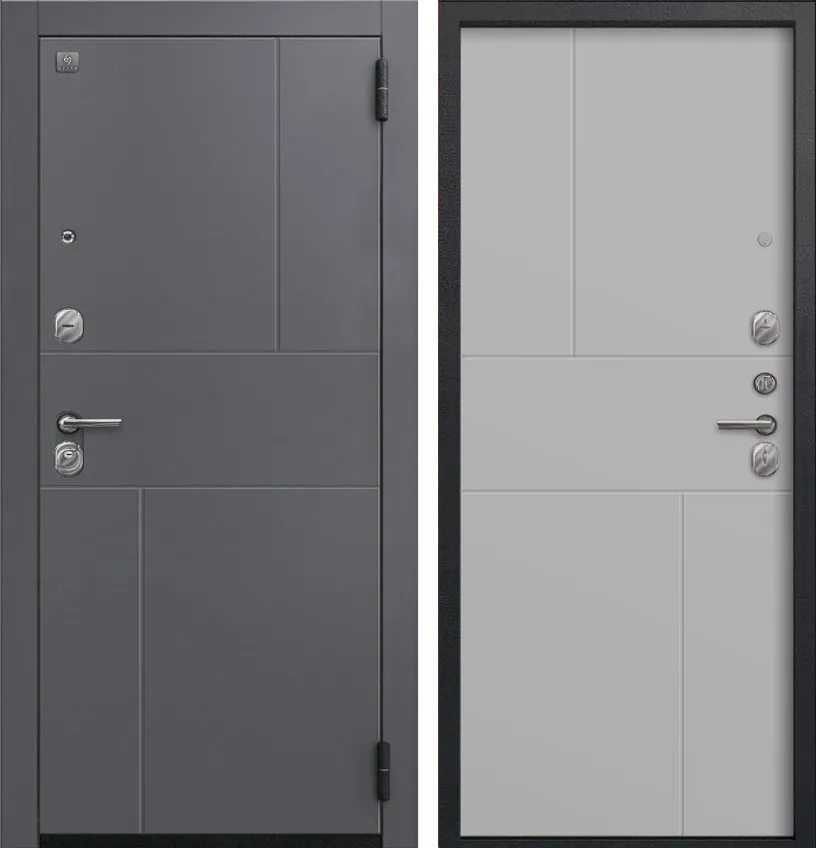 Дверь А-11 Черный муар, Кашемир графит - Кашемир сильвер DIS007459