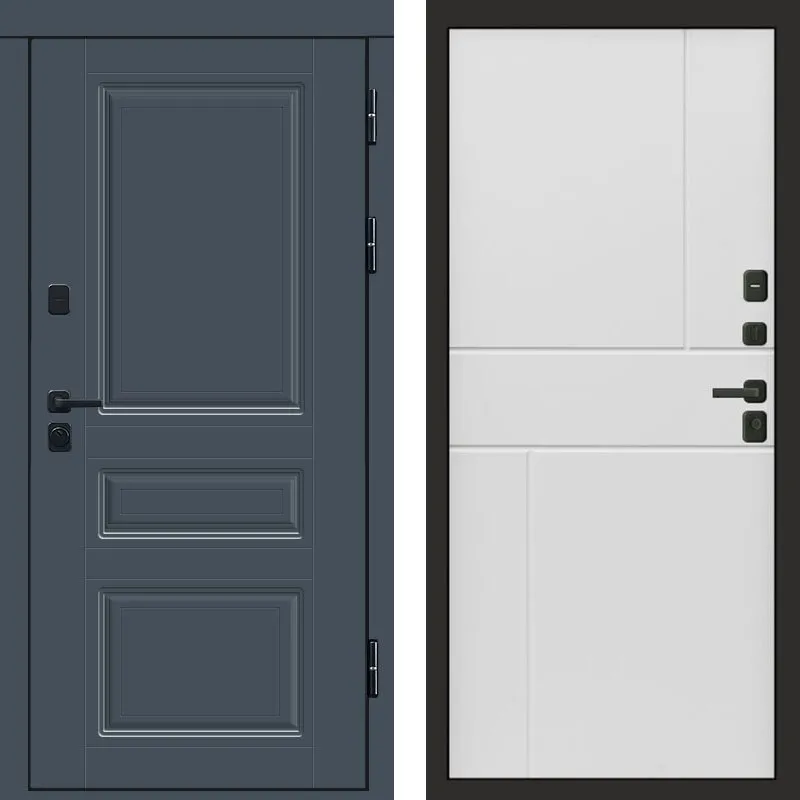 Дверь Термо-Доор Орегон графит(черная фурнитура) (квартира) DIS007541