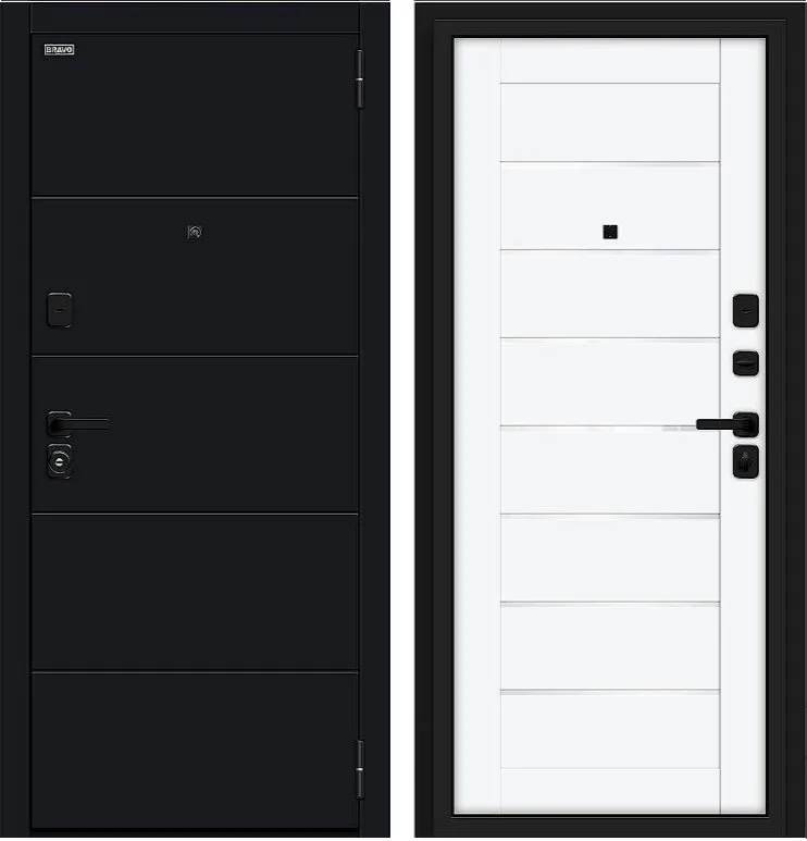 Дверь Браво Прайм/SBlack-Black Shell/White Silk DIS007436